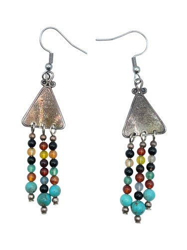 Triangle Multistone Earrings