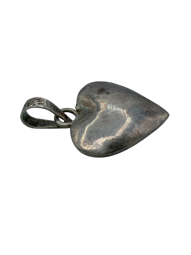 Vintage Sterling Silver Puffy Heart Pendant