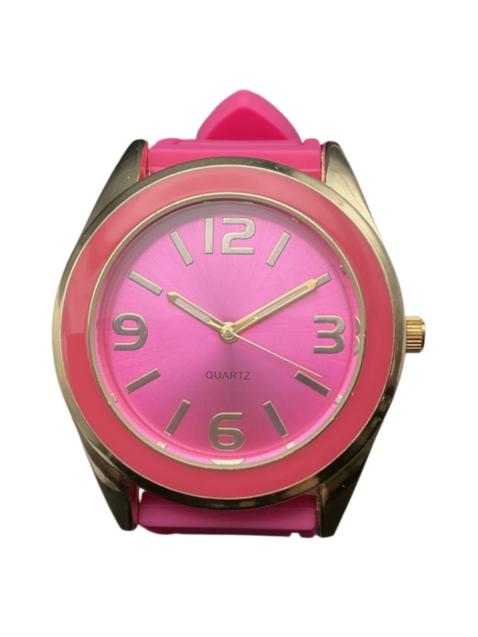 Pink Dial Round Watch
