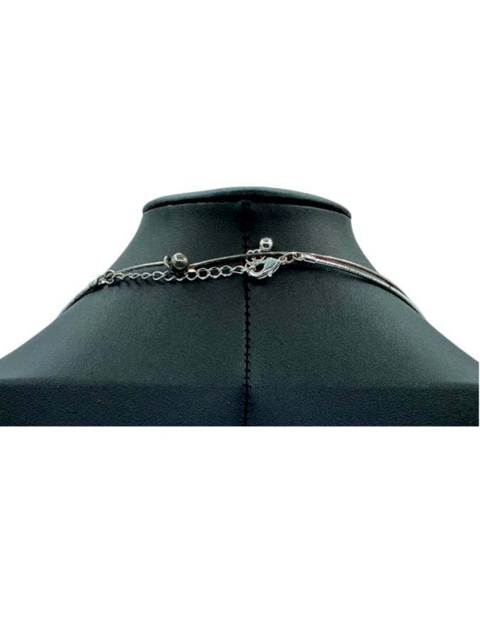 Modern Silver Necklace with Pendant