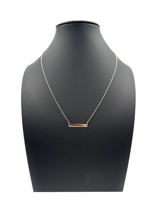 Minimalist Sterling Silver Bar Pendant Necklace