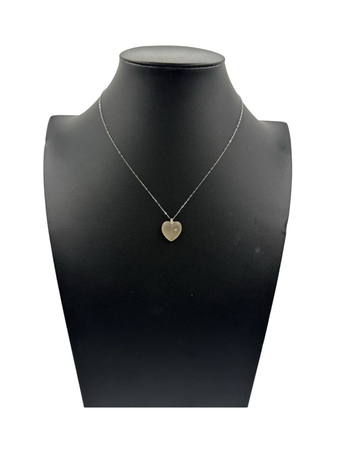 Full Heart Pendant Necklace in Sterling Silver