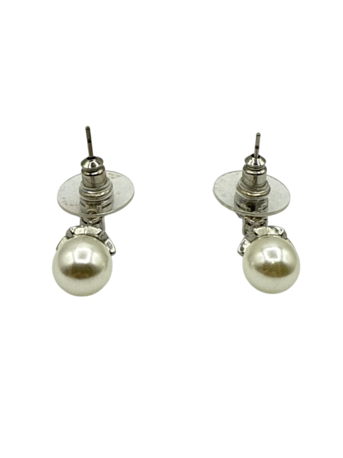 Elegant Pearl Drop Earrings with Cubic Zirconia Accents