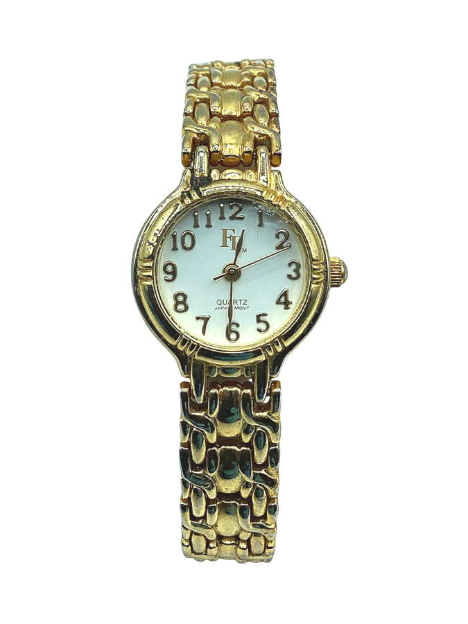 Women's Gold-Tone Quartz Dress Watch with Link Bracelet