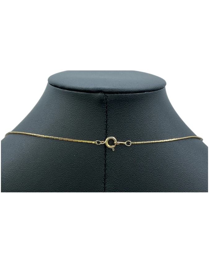 Gold Chain Necklace with Blue Cubic Zirconia Accents