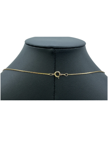 Gold Chain Necklace with Blue Cubic Zirconia Accents