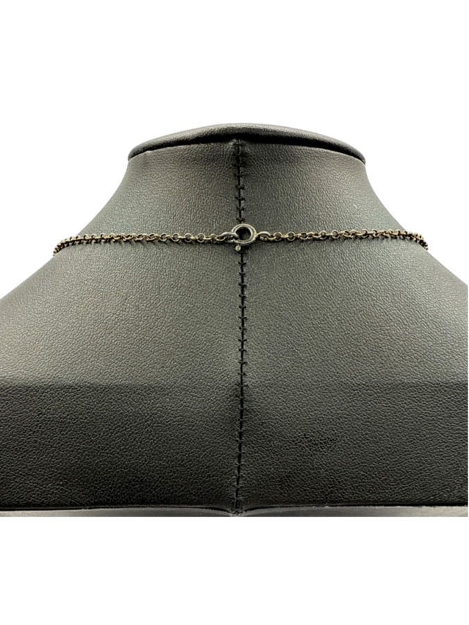 Hammered Metal and Crystal Disc Necklace