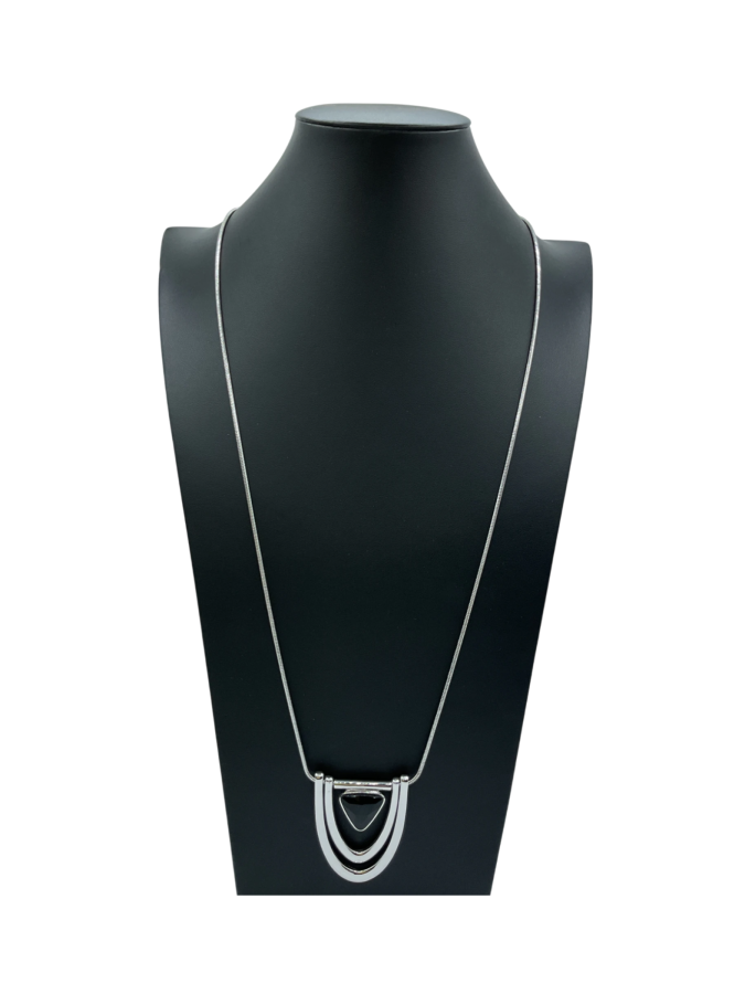 Silver Necklace with Geometric Pendant