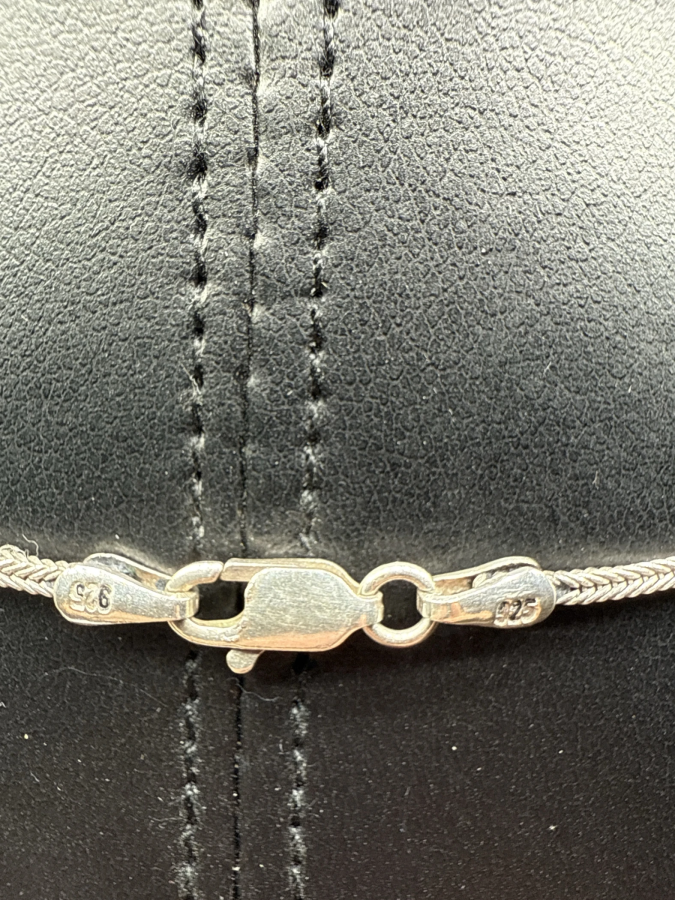 Sterling Silver Necklace with Black Onyx Oval Stones