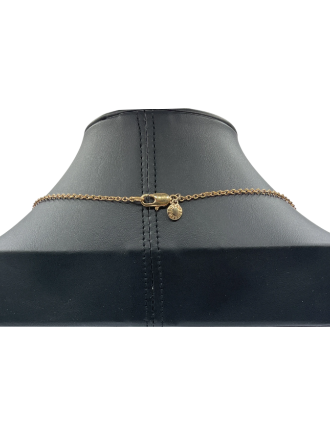 Gold Necklace with Pearls and Crystal Accents