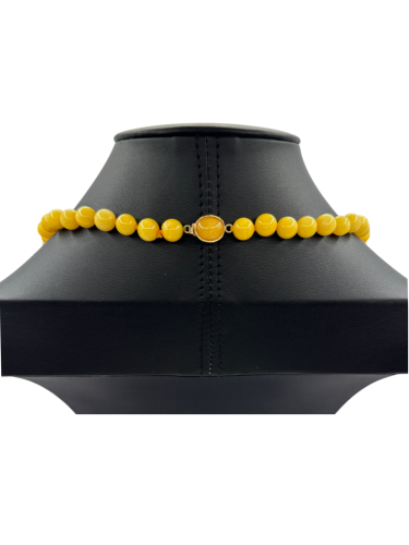 Yellow Agate Beaded Necklace
