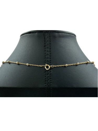 Gold Beaded Chain Necklace with Round Scenic Pendant