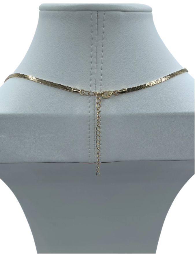 Elegant Gold Herringbone Chain Necklace