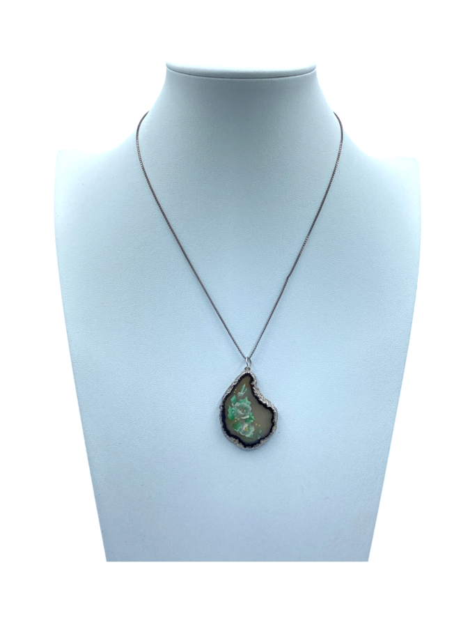 Hand-painted flower pendant