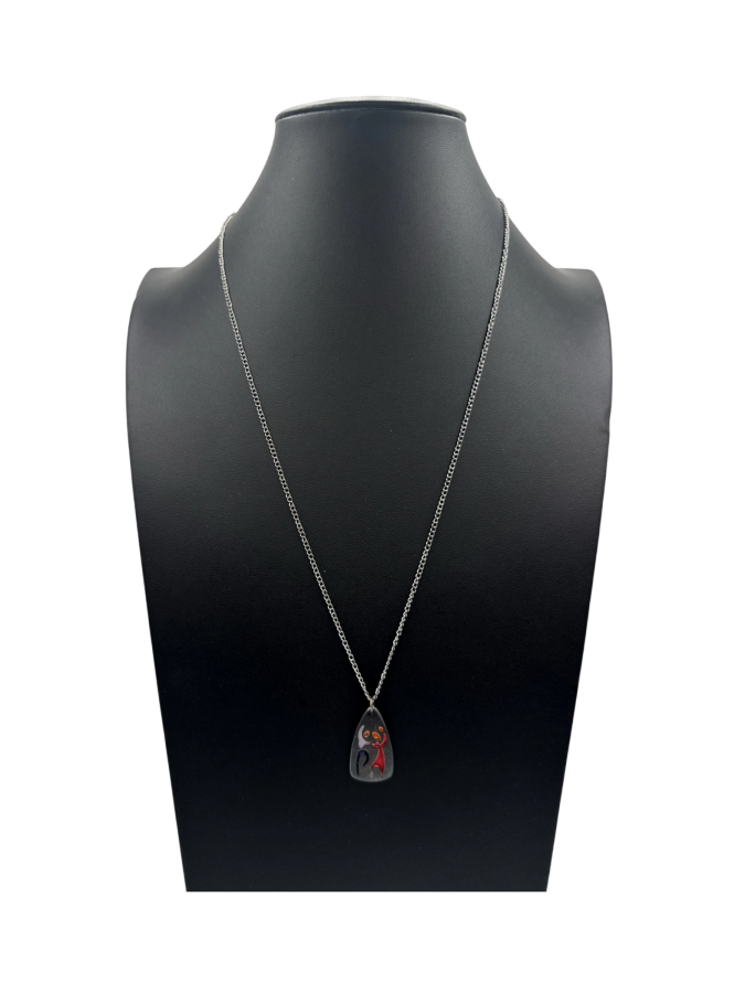 Silver Chain Necklace with Abstract Pendant