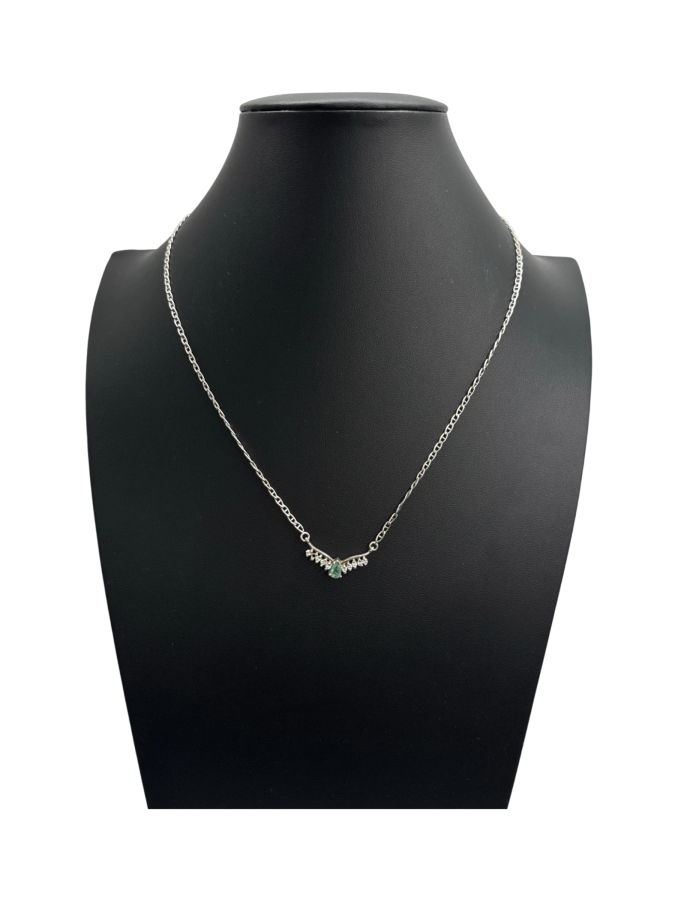 Oxidized Silver Dove Bird Long Pendant Necklace