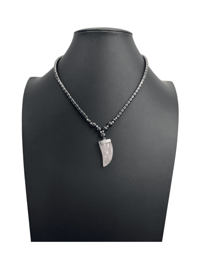 Hematite Horn Beaded Necklace