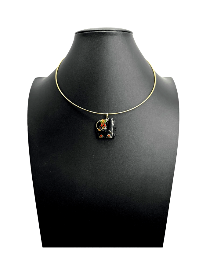 Elephant Pendant Collar Necklace