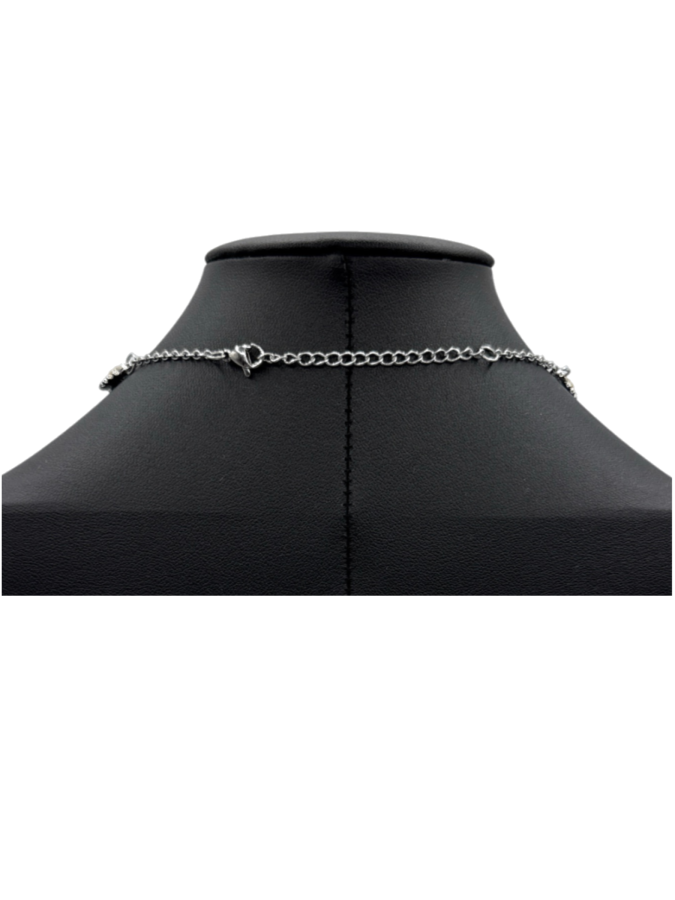 Silver Leaf and Gold Sunflower Station Necklace