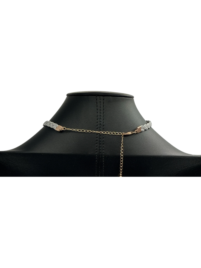Braided Leather Necklace with Pendant