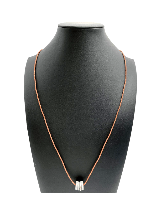 Wheat Chain Necklace with Minimalist Bead Pendant