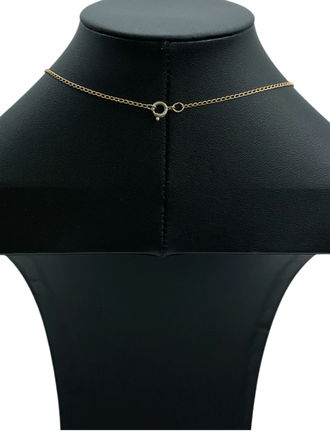 Gold Pendant Necklace with Initial Monogram