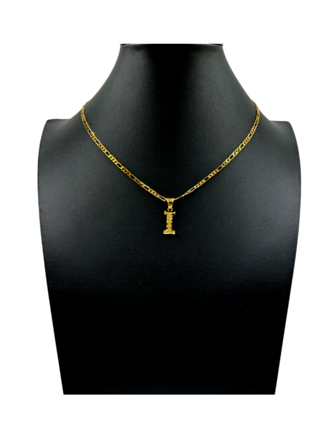 Gold Tone "I" Necklace
