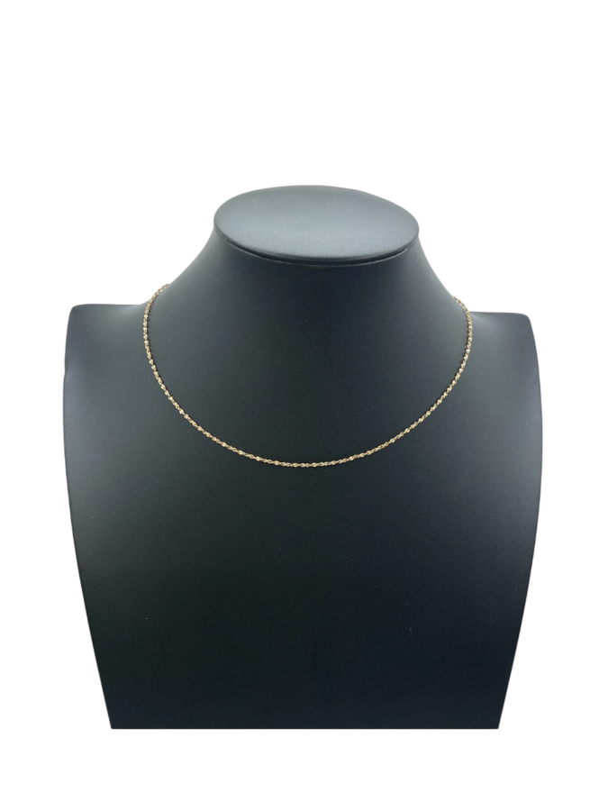 Yellow Gold Rope Chain Necklace