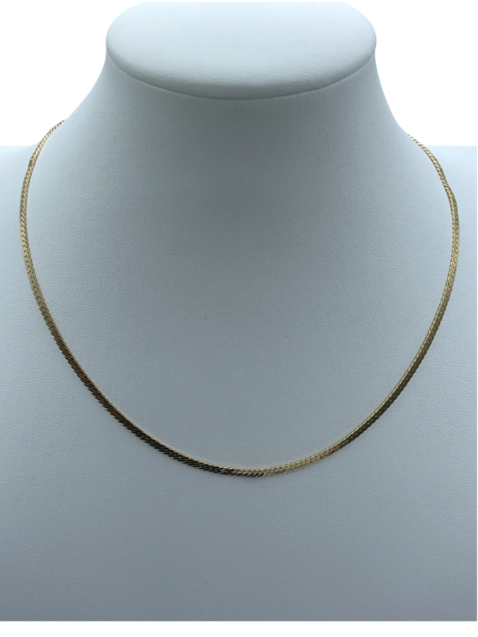 Elegant Gold Herringbone Chain Necklace