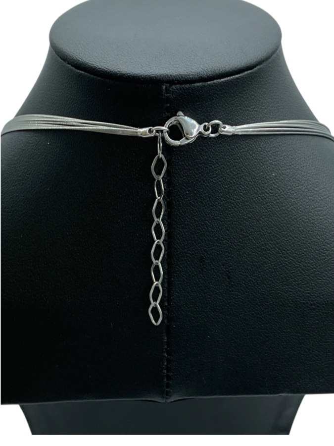 Modernist Sterling Silver Necklace with Asymmetrical Design