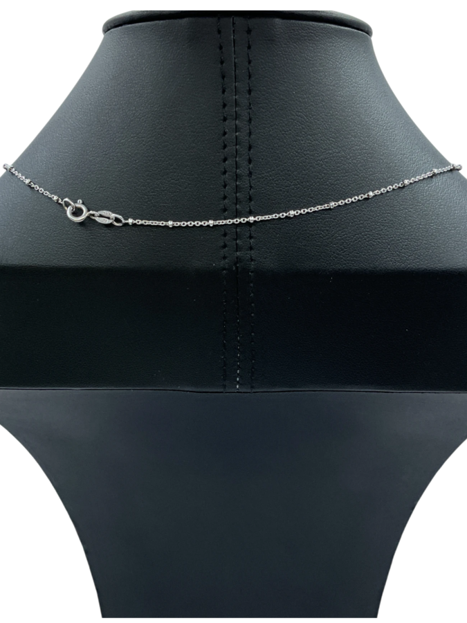 Silver "T"  Pendant Necklace with Diamond Accents