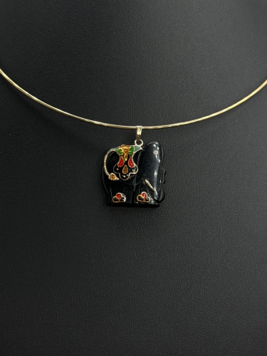 Elephant Pendant Collar Necklace