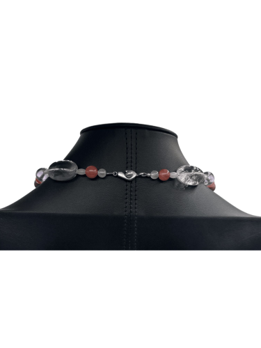 Beaded Necklace with Heart Pendant