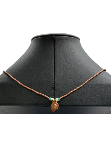 Wheat Chain Necklace with Minimalist Bead Pendant