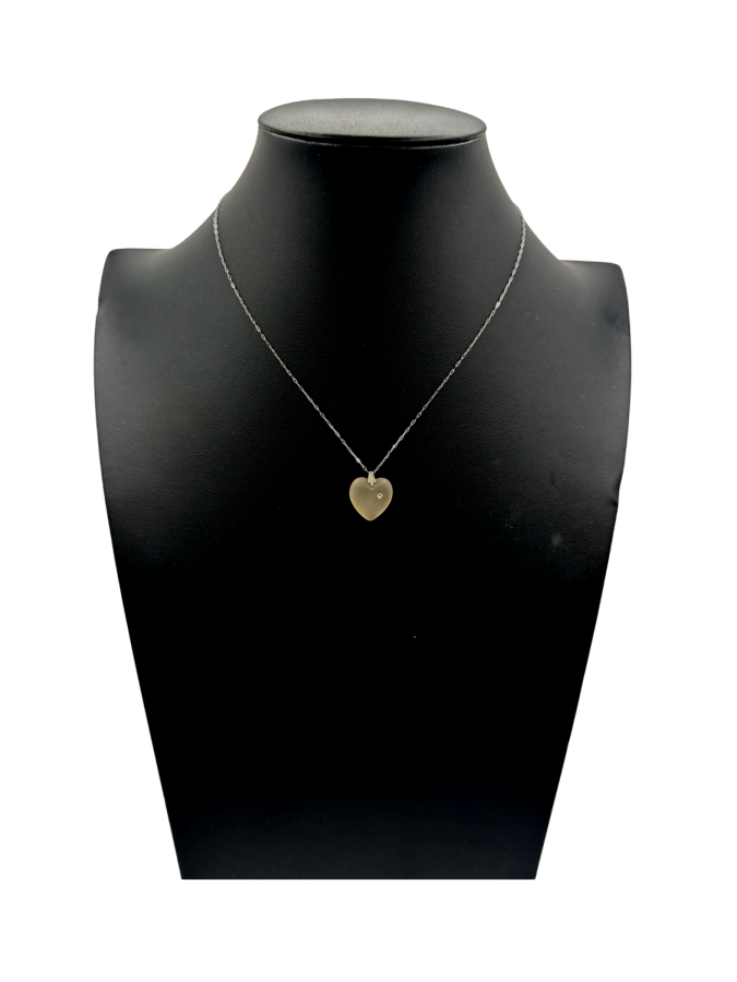 Full Heart Pendant Necklace in Sterling Silver