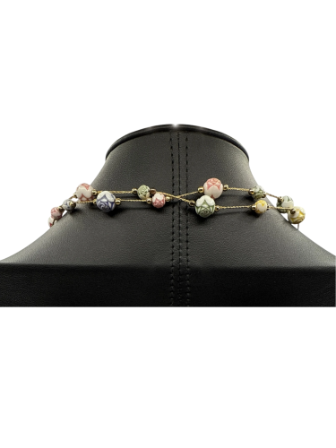 Two-strand multicolored necklace