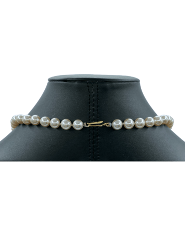 Elegant Cream Pearl Necklace with Gold Clasp