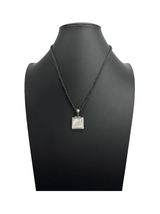 Silver Necklace with a Square Pendant