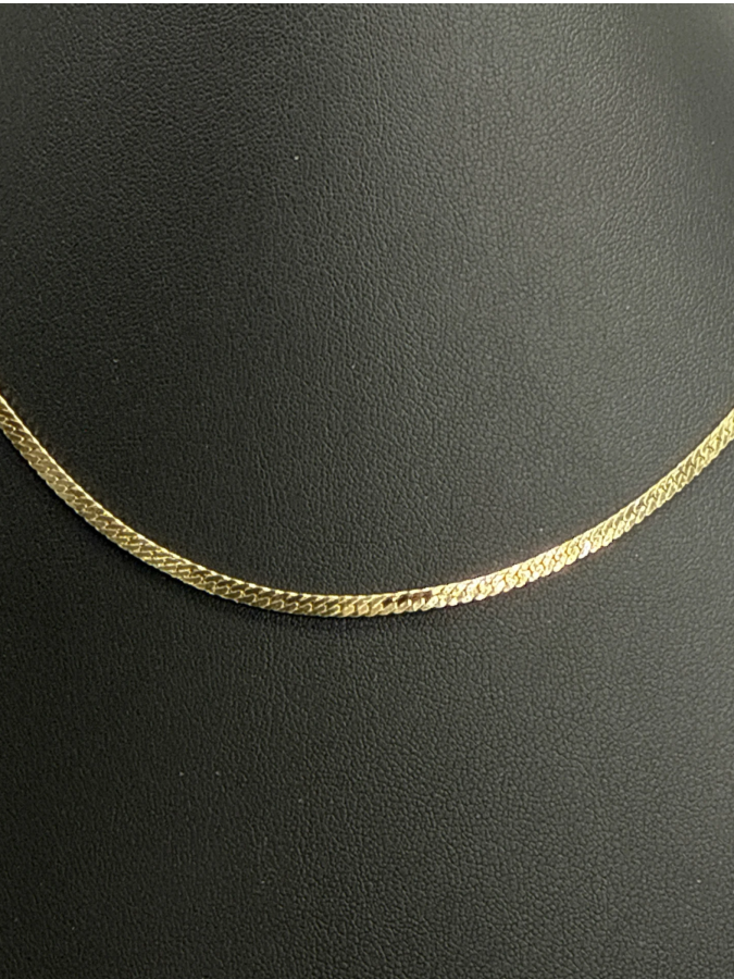 Elegant Gold Herringbone Chain Necklace