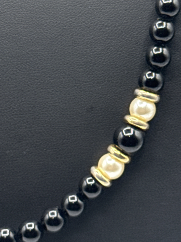Black and White Beaded Necklace