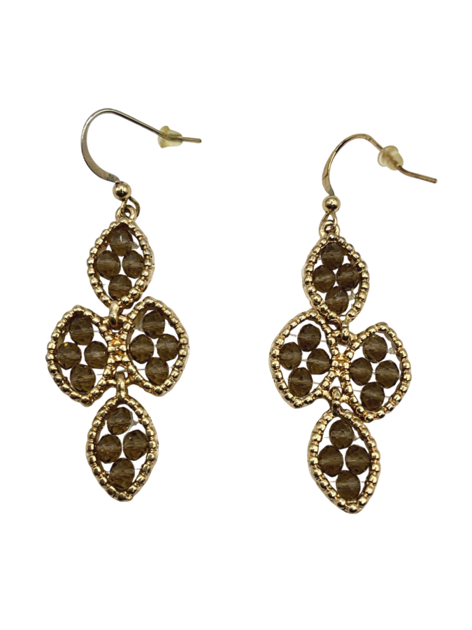Beaded Clover Drop Earrings