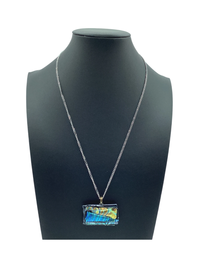 Iridescent Dichroic Glass Pendant Necklace