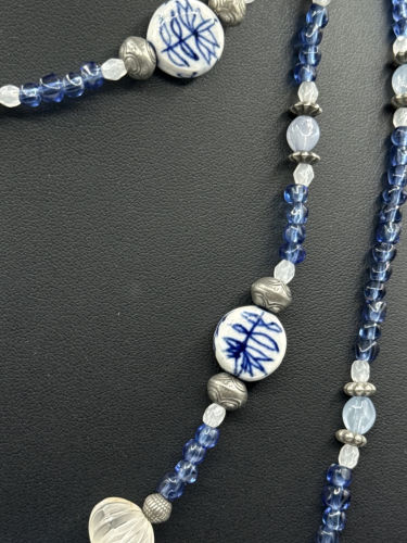 Vintage blue and white color necklace