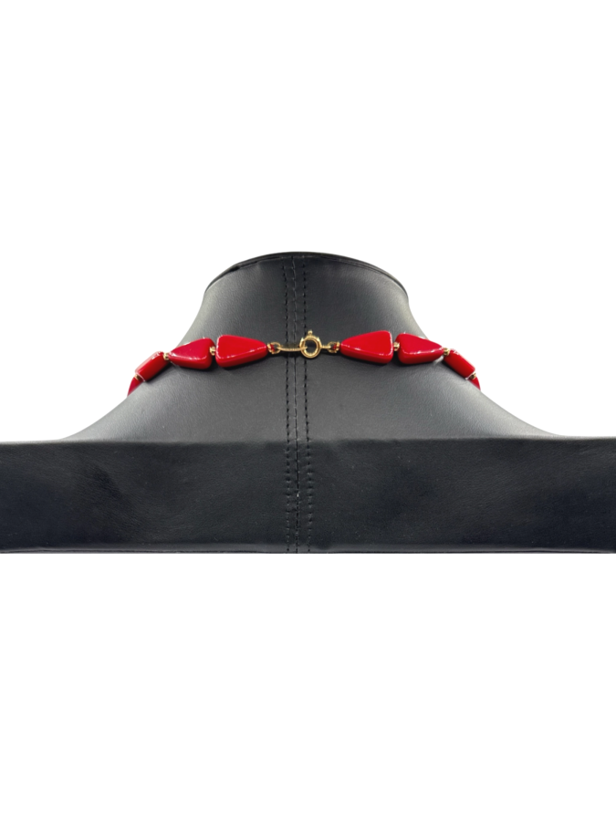 Red geometric vintage necklace