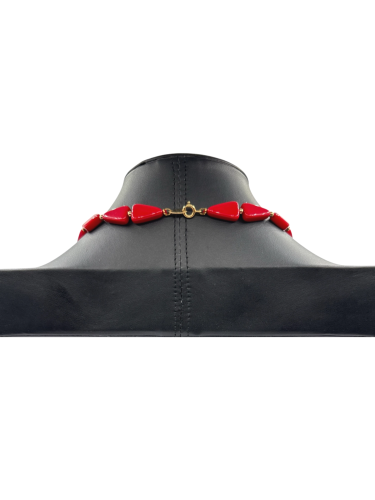 Red geometric vintage necklace