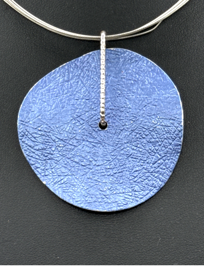 Blue Leather Pendant Necklace