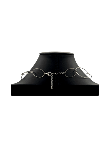 Elegant long silver necklace