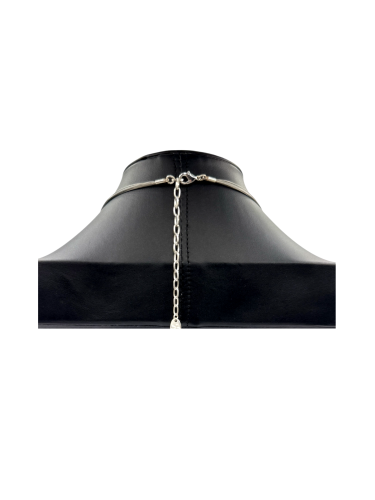 Blue Leather Pendant Necklace