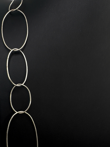 Elegant long silver necklace