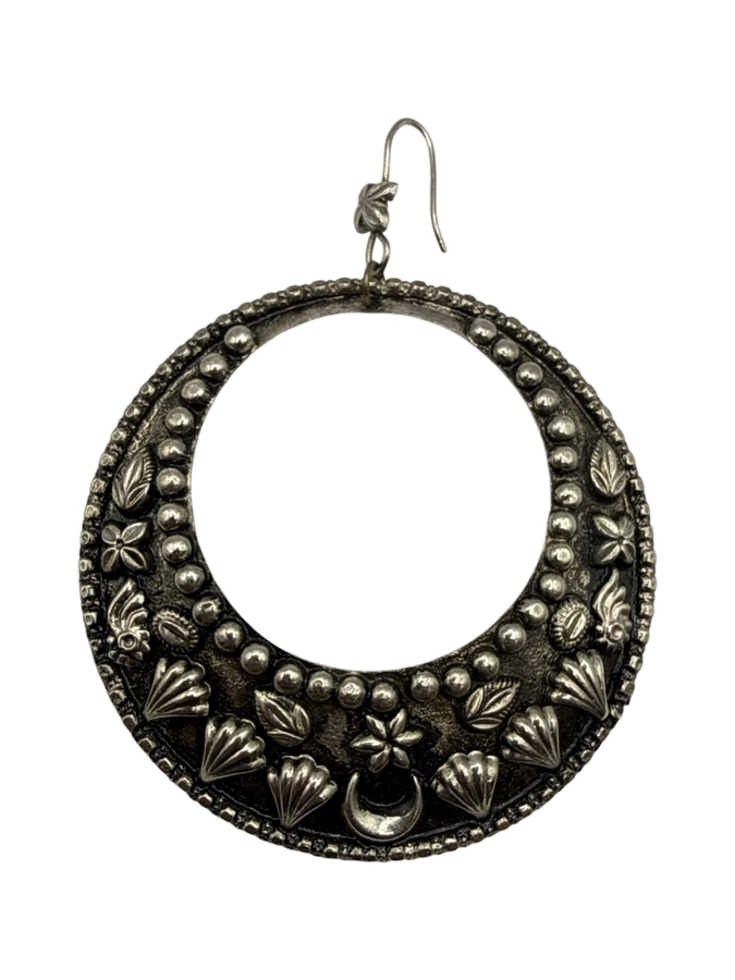 Vintage silver hoop earrings